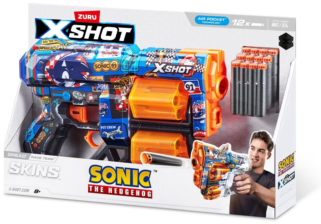Бластеры X-Shot Dread Sonic - Race Team 36583H, 12 шт купить,NaN