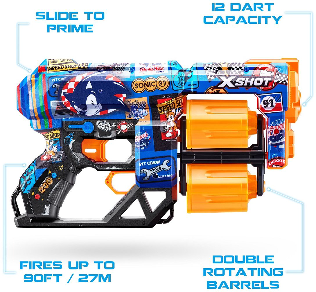 Бластеры X-Shot Dread Sonic - Race Team 36583H, 12 шт купить,NaN