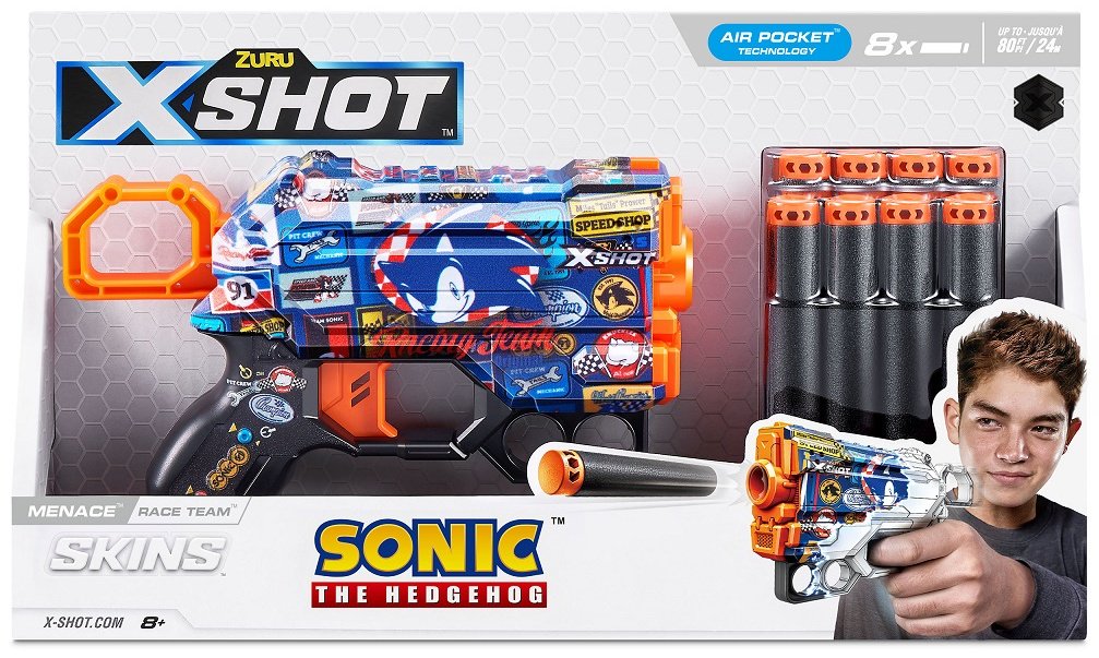 Бластеры X-Shot Menace Sonic - Race Team 36679H, 8 шт