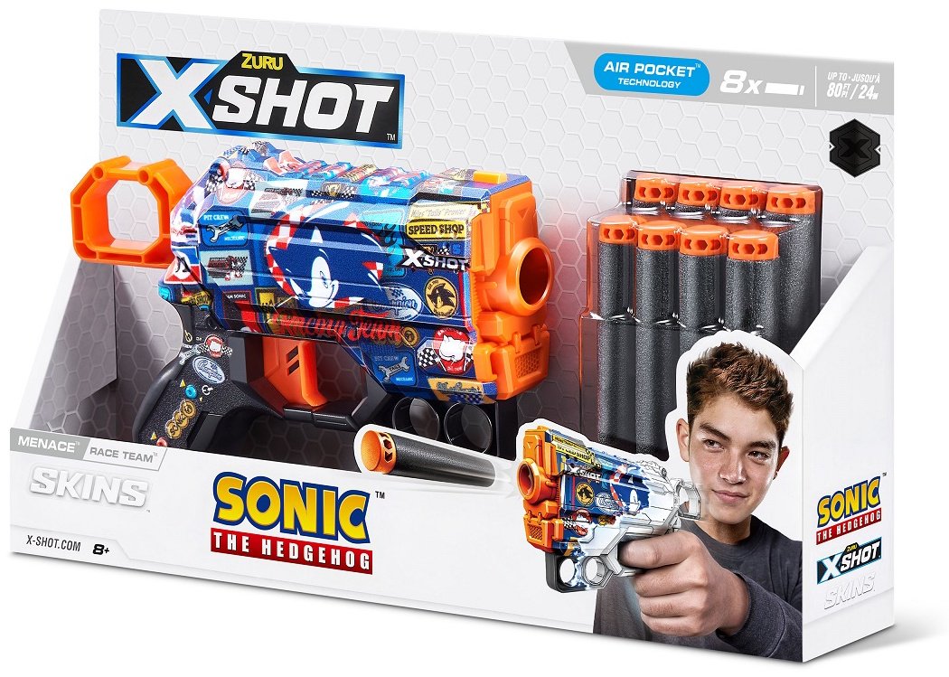 Бластеры X-Shot Menace Sonic - Race Team 36679H, 8 шт купить,0