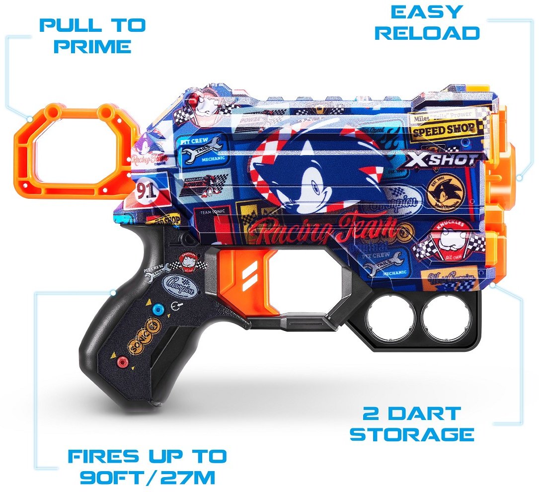 Бластеры X-Shot Menace Sonic - Race Team 36679H, 8 шт купить,0