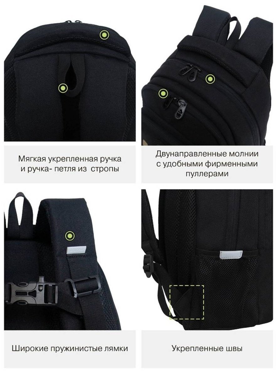 Рюкзак Grizzly полиэстер черный купить,NaN