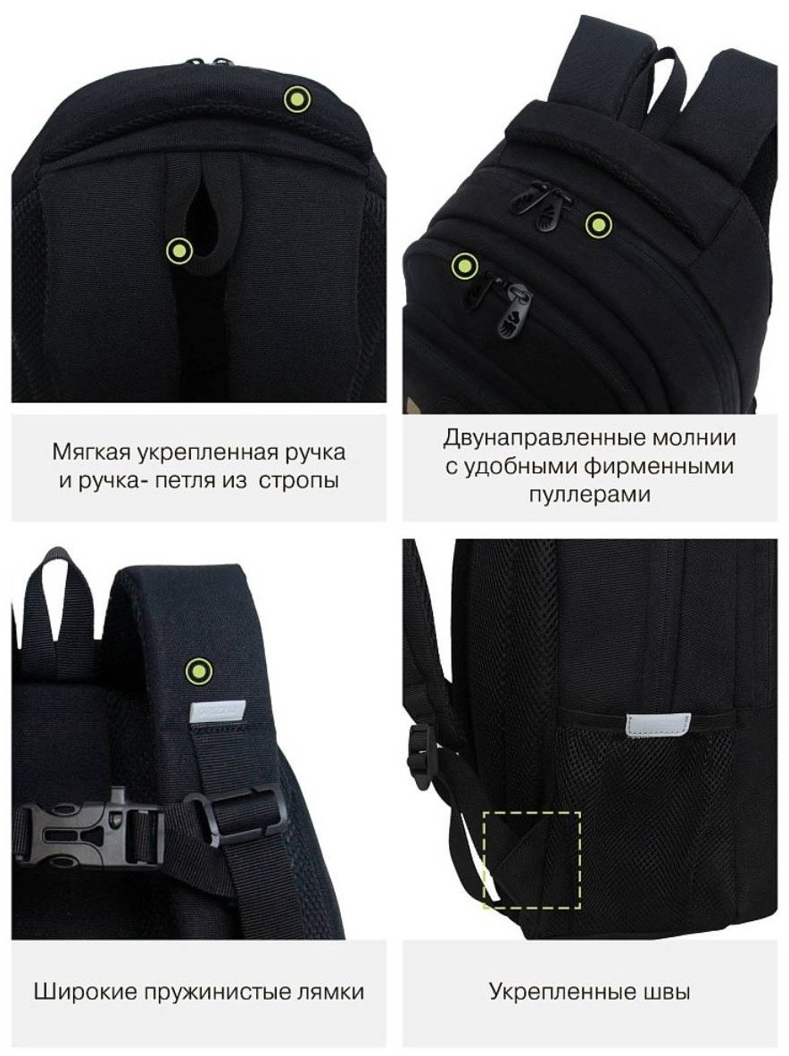 Рюкзак Grizzly полиэстер черный купить,NaN