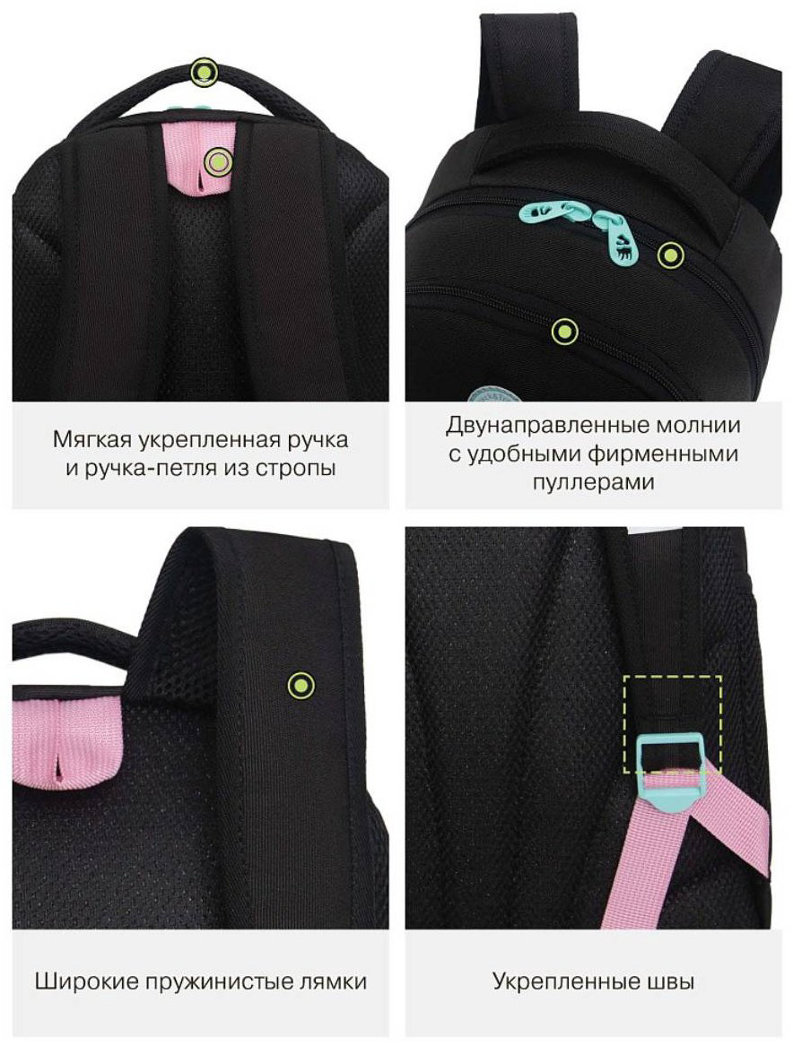 Рюкзак Grizzly полиэстер черный купить,NaN