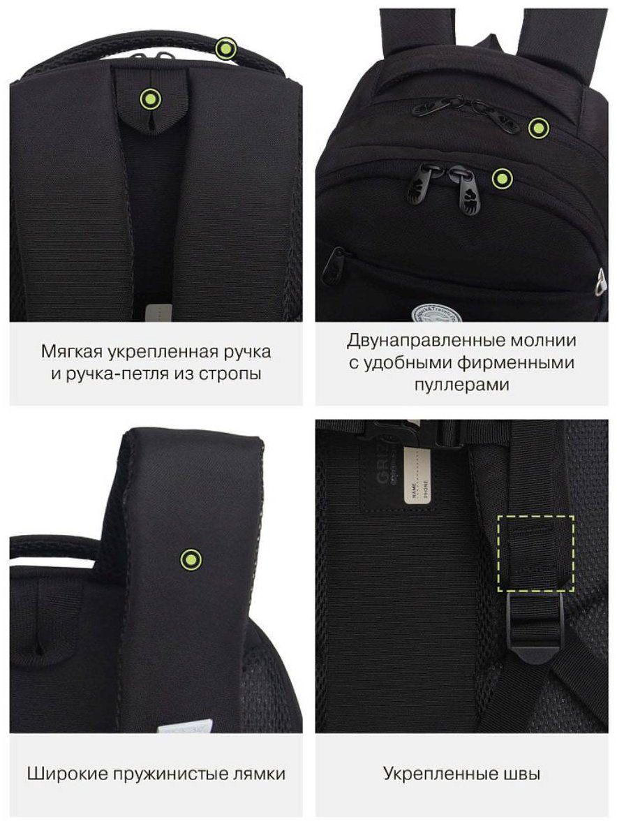 Рюкзак Grizzly полиэстер черный купить,NaN