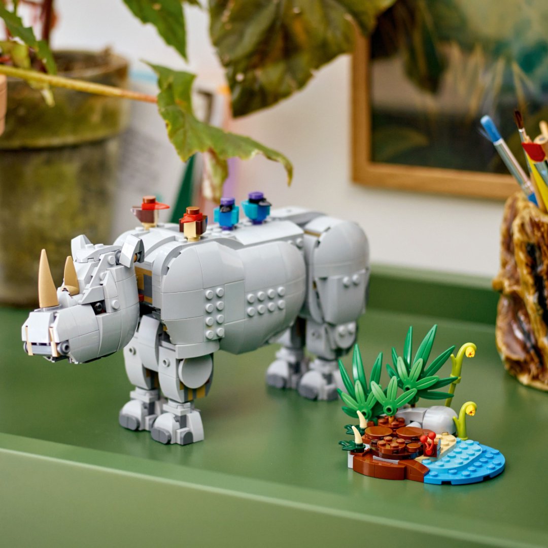 Конструктор LEGO Дикие животные: Величественный носорог с птицами Creator, деталей 780 шт купить,NaN