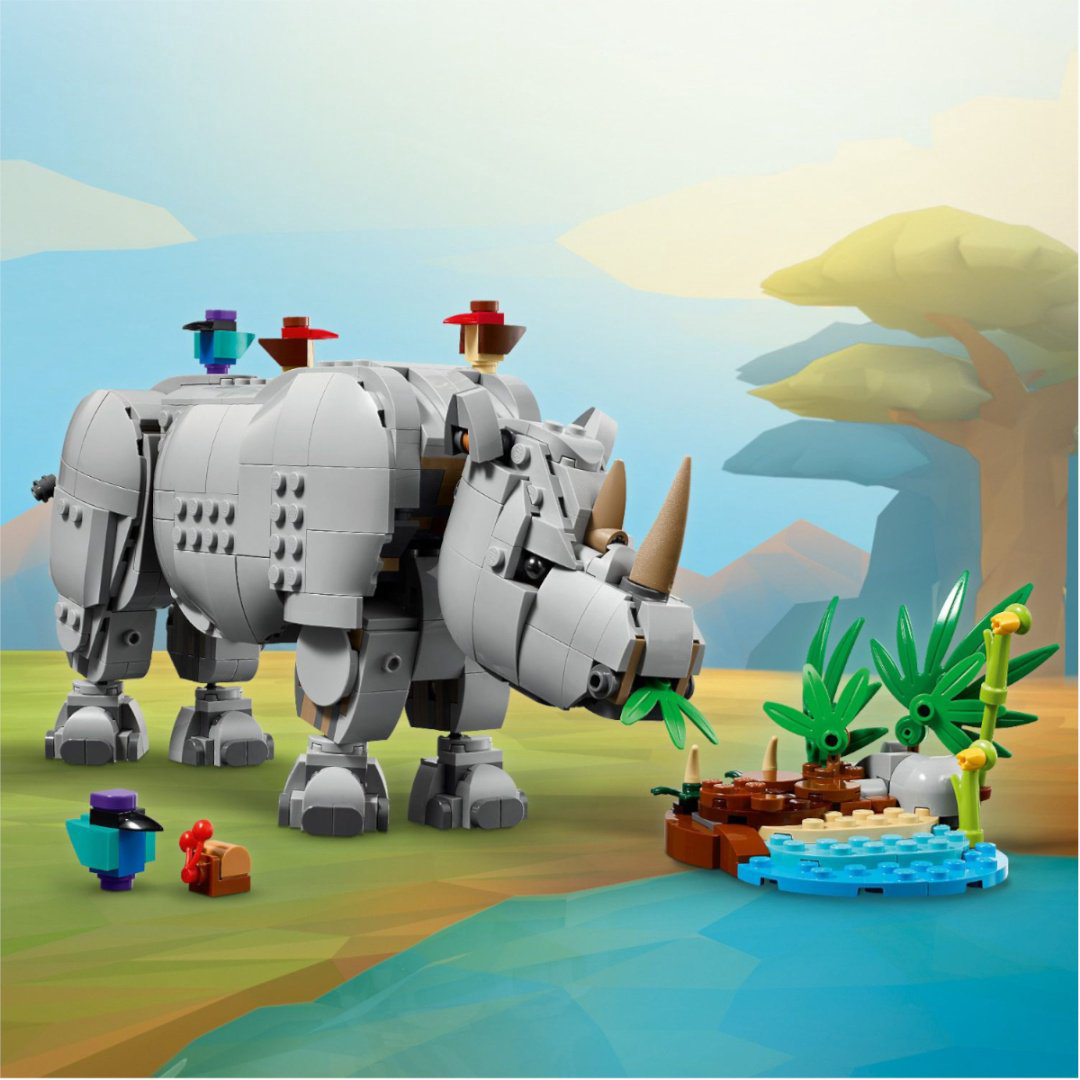 Конструктор LEGO Дикие животные: Величественный носорог с птицами Creator, деталей 780 шт купить,NaN