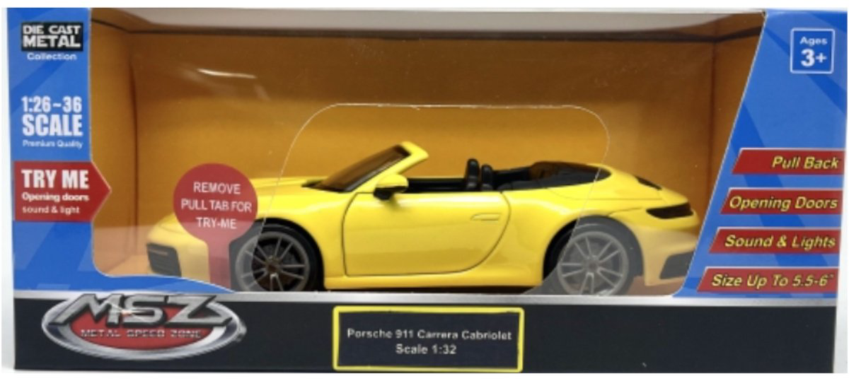 Легковая MSZ Porsche 911 Carrera Cabriolet желтый купить,NaN