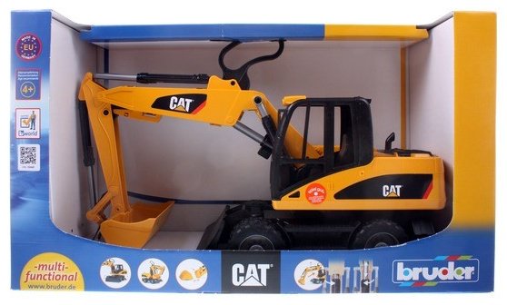 Спецтехника Bruder Экскаватор колёсный CAT с отвалом желтый
