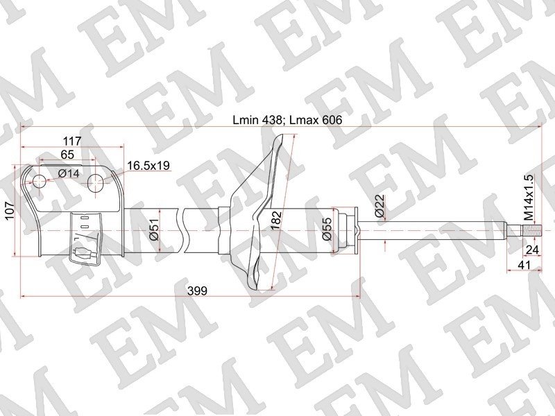 Амортизатор BAIKOR передний BKSAF0044 1 шт