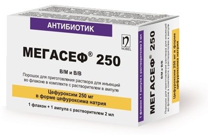 Мегасеф раствор 250 мг 2 мл (флакон &#43; растворитель)