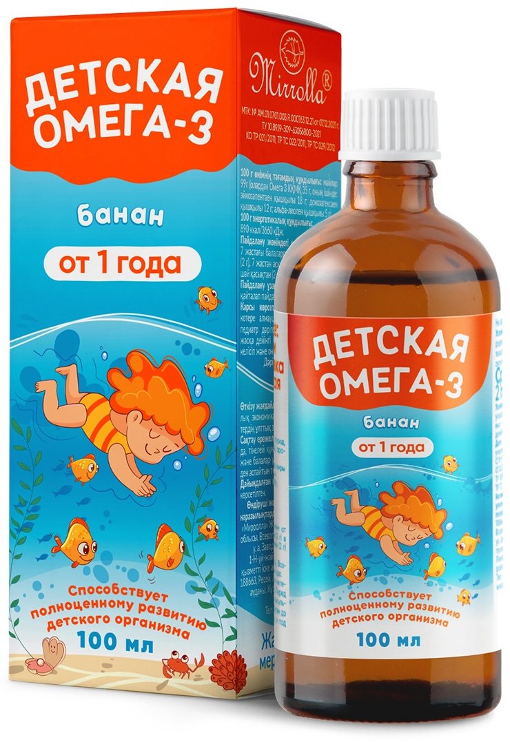 Детская Омега-3 «Кук Ля Кук» со вкусом банана, жидкость, 100 мл сироп 100 мл
