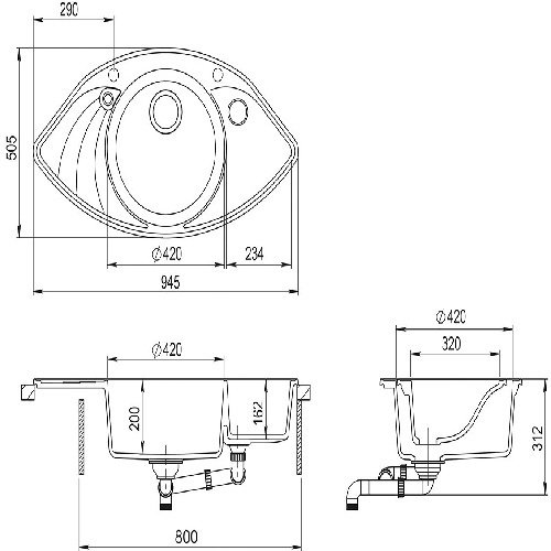 Кухонная мойка AQUASANITA SCP151-110AW бежевый купить,NaN