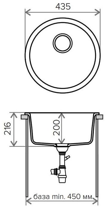 Кухонная мойка TOLERO врезная R-104 бежевый