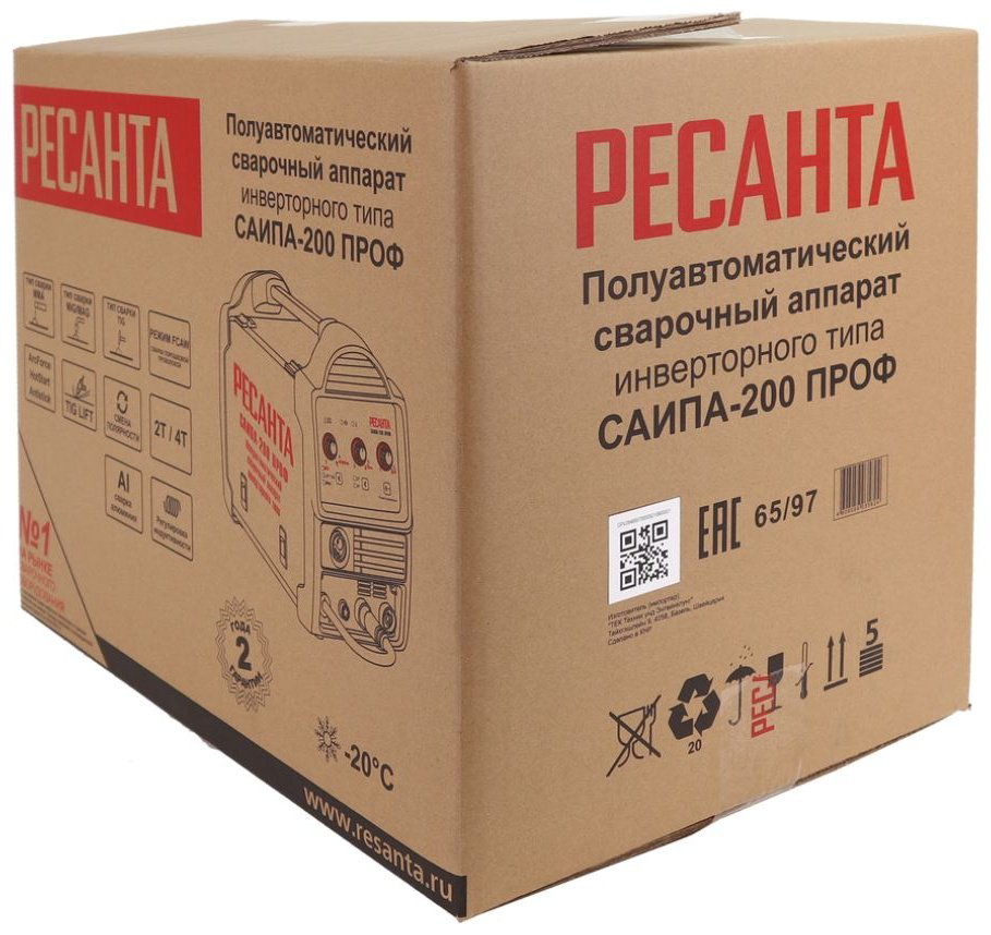 Ресанта сварочный инвертор САИПА-200ПРОФ 65/97 (MIG/MAG) купить,197090