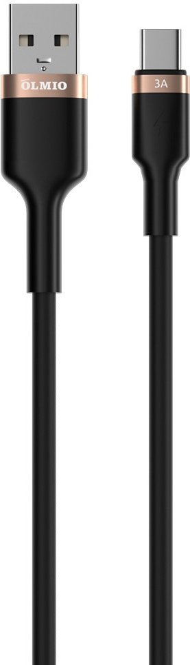 Кабель OLMIO USB 2.0 (M), USB TypeC (M), 1.2 м, черный