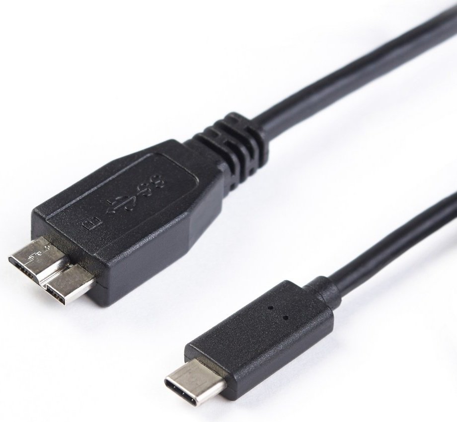 Кабель SHIP USB TypeC (M), micro-USB 3.0 (M), 1 м, черный