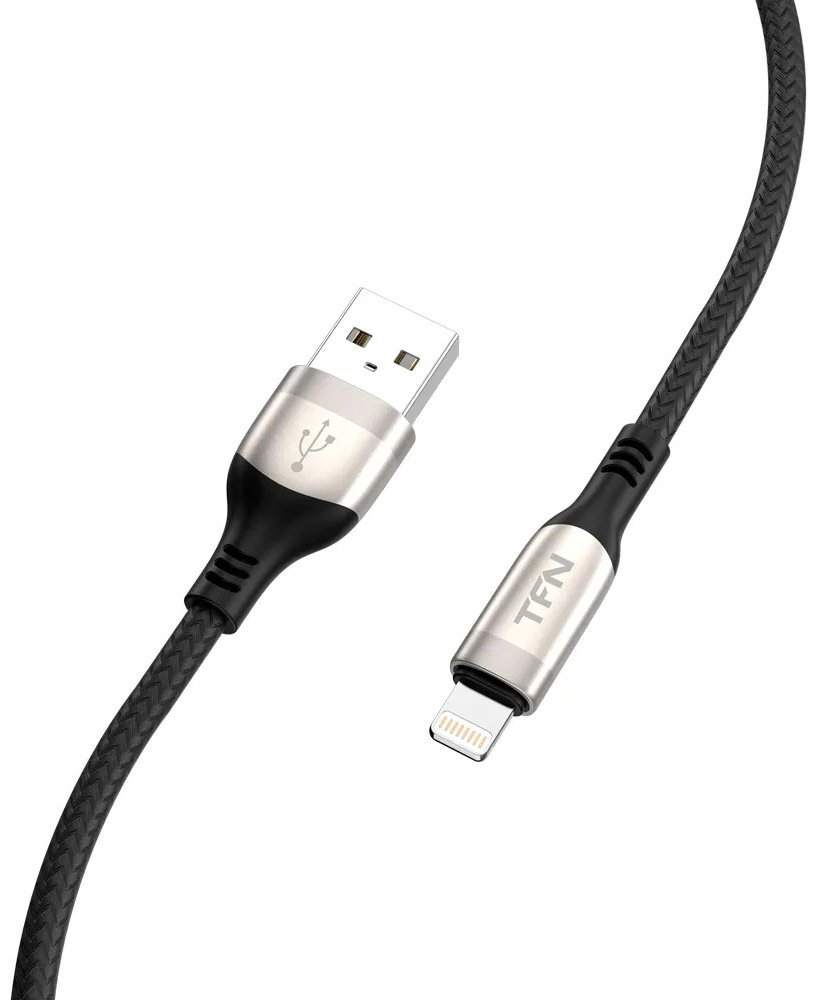 Кабель TFN USB 2.0 (M), Lightning (M), 1.2 м, черный купить,NaN