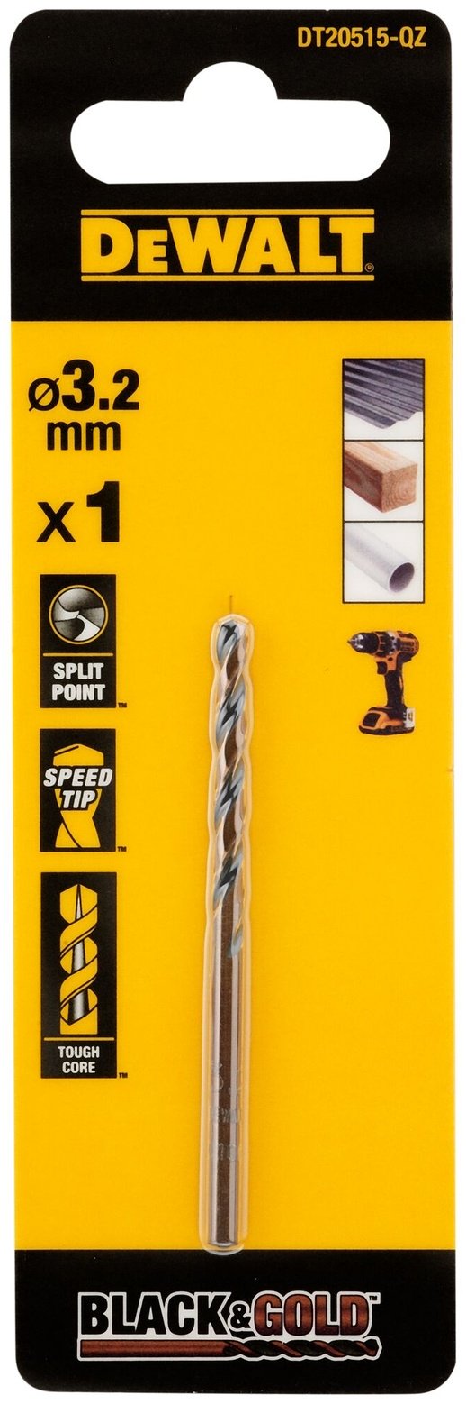 Сверло DeWALT спиральное DT20515-QZ 3.2 мм, 1 шт.
