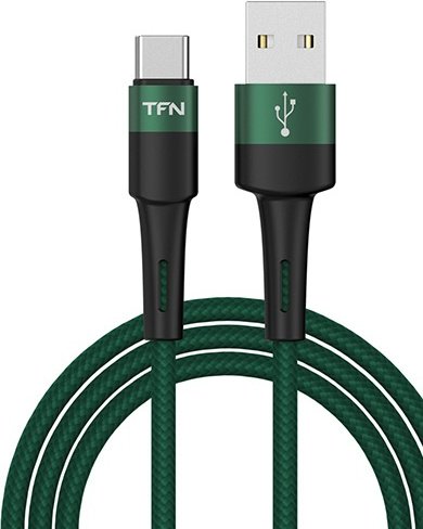 Кабель USB 2.0 (M), USB TypeC (M), 1.2 м, зеленый
