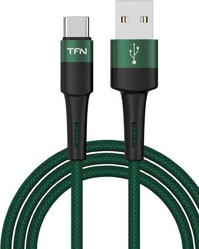 Кабель USB 2.0 (M), USB TypeC (M), 1.2 м, зеленый
