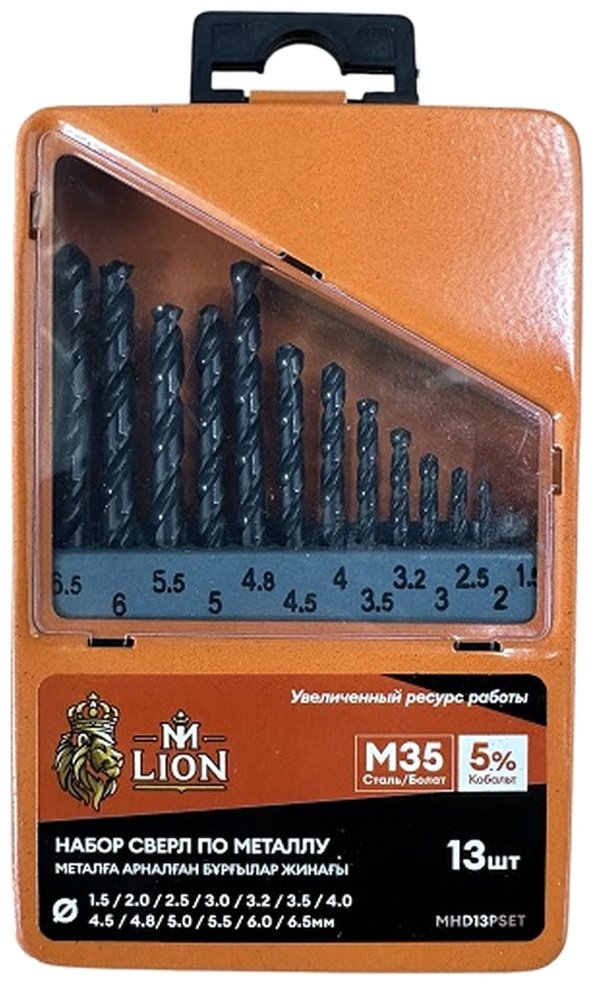 Сверло M-LION спиральное MHD13PSET 6.5 мм, 13 шт.