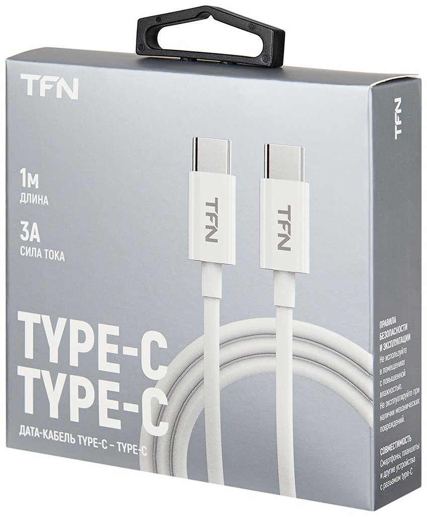 Кабель TFN USB TypeC (M), 1 м, белый купить,0