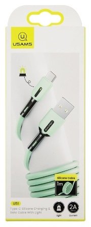 Кабель Usams USB 2.0 (M), USB TypeC (M), 1 м, зеленый купить,NaN