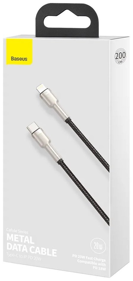 Кабель Baseus USB TypeC (M), Lightning, 2 м, черный - ForteMarket Кабель Baseus USB TypeC (M), Lightning, 2 м, черный купить,0