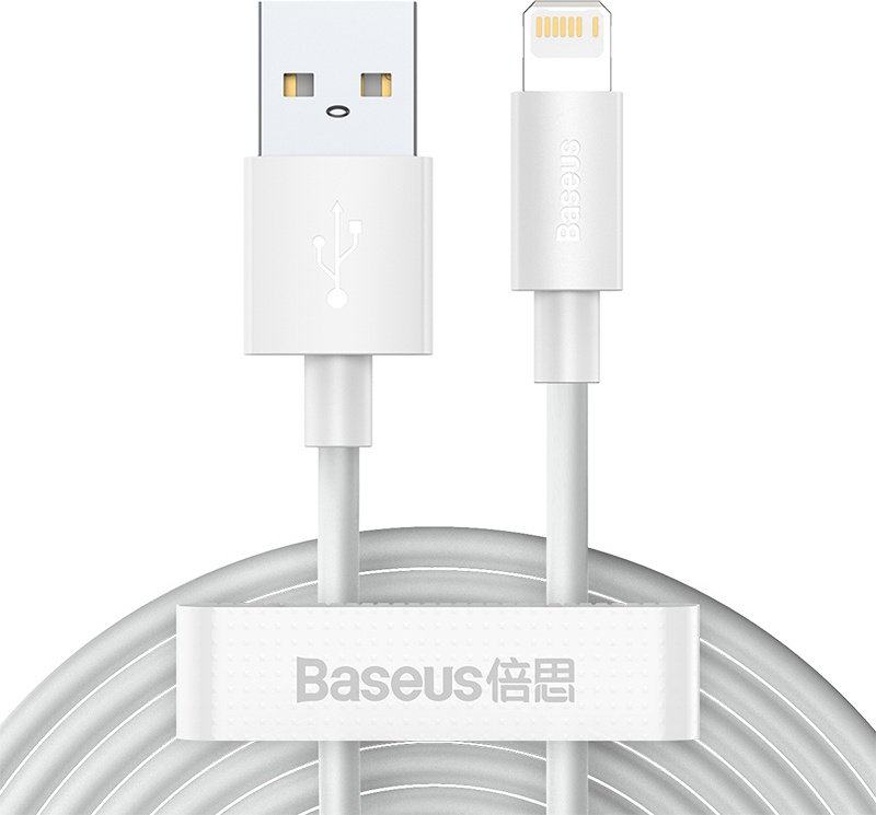 Кабель Baseus Lightning (M), 1.5 м, белый купить,NaN