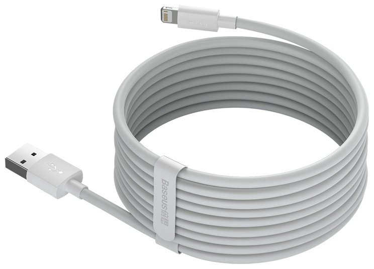 Кабель Baseus Lightning (M), 1.5 м, белый купить,NaN