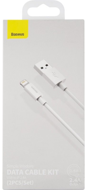 Кабель Baseus Lightning (M), 1.5 м, белый купить,NaN