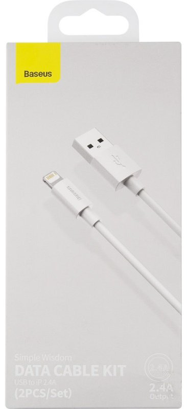 Кабель Baseus Lightning (M), 1.5 м, белый купить,NaN