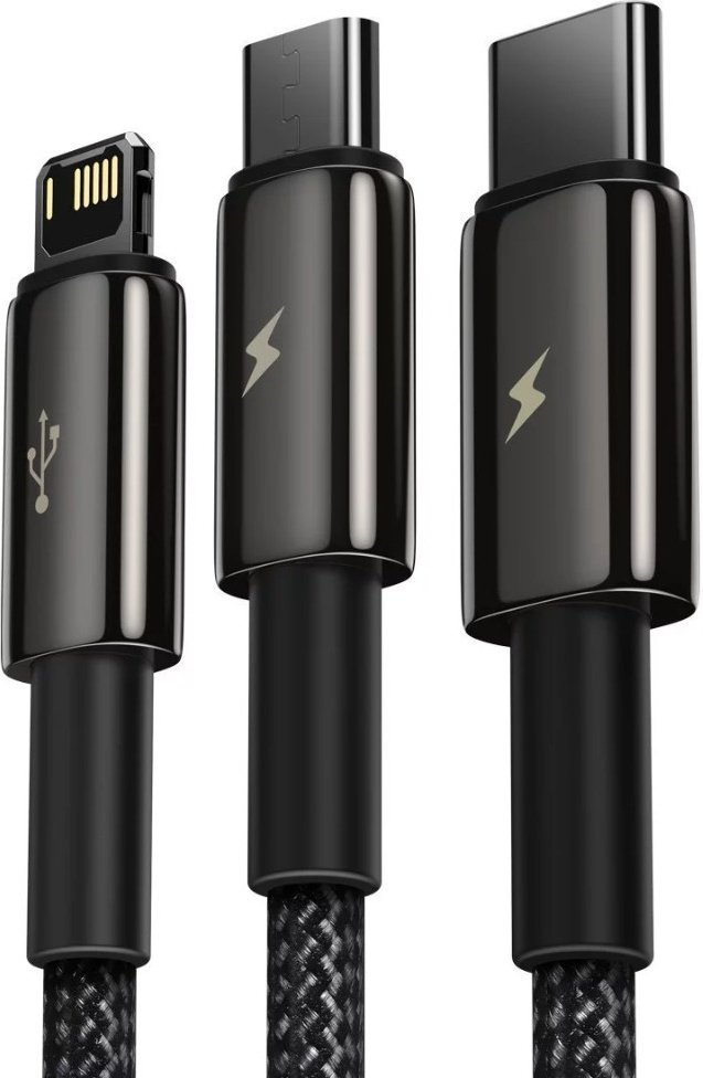 Кабель Baseus USB TypeC (M), micro-USB 2.0 (M), Lightning (M), 1.5 м, черный - ForteMarket Кабель Baseus USB TypeC (M), micro-USB 2.0 (M), Lightning (M), 1.5 м, черный купить,0
