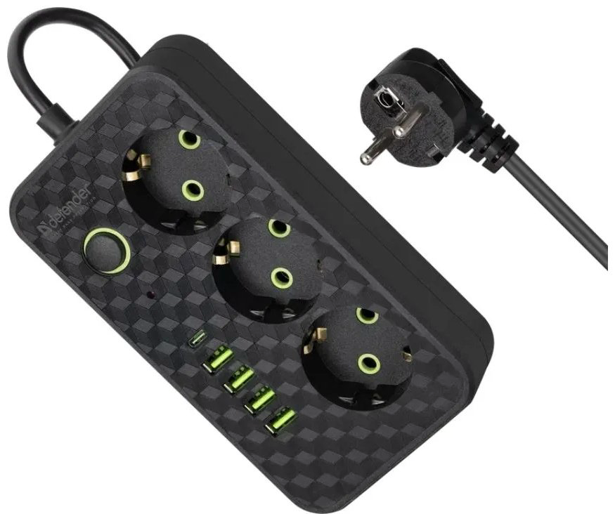 Сетевой фильтр Defender R220 3 м