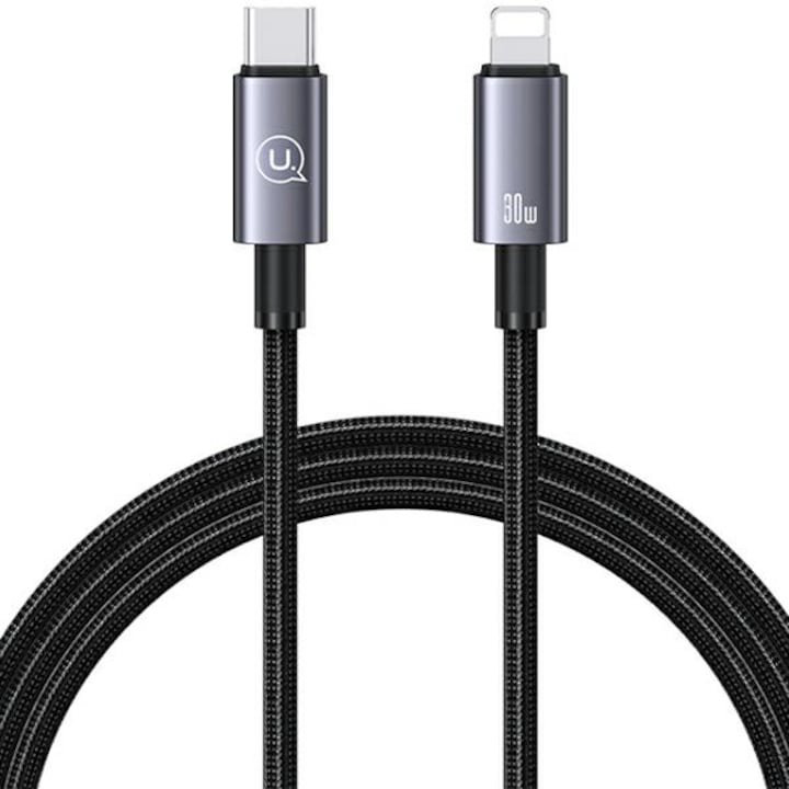 Кабель Usams USB TypeC (M), Lightning (M), 1.2 м, черный купить,NaN