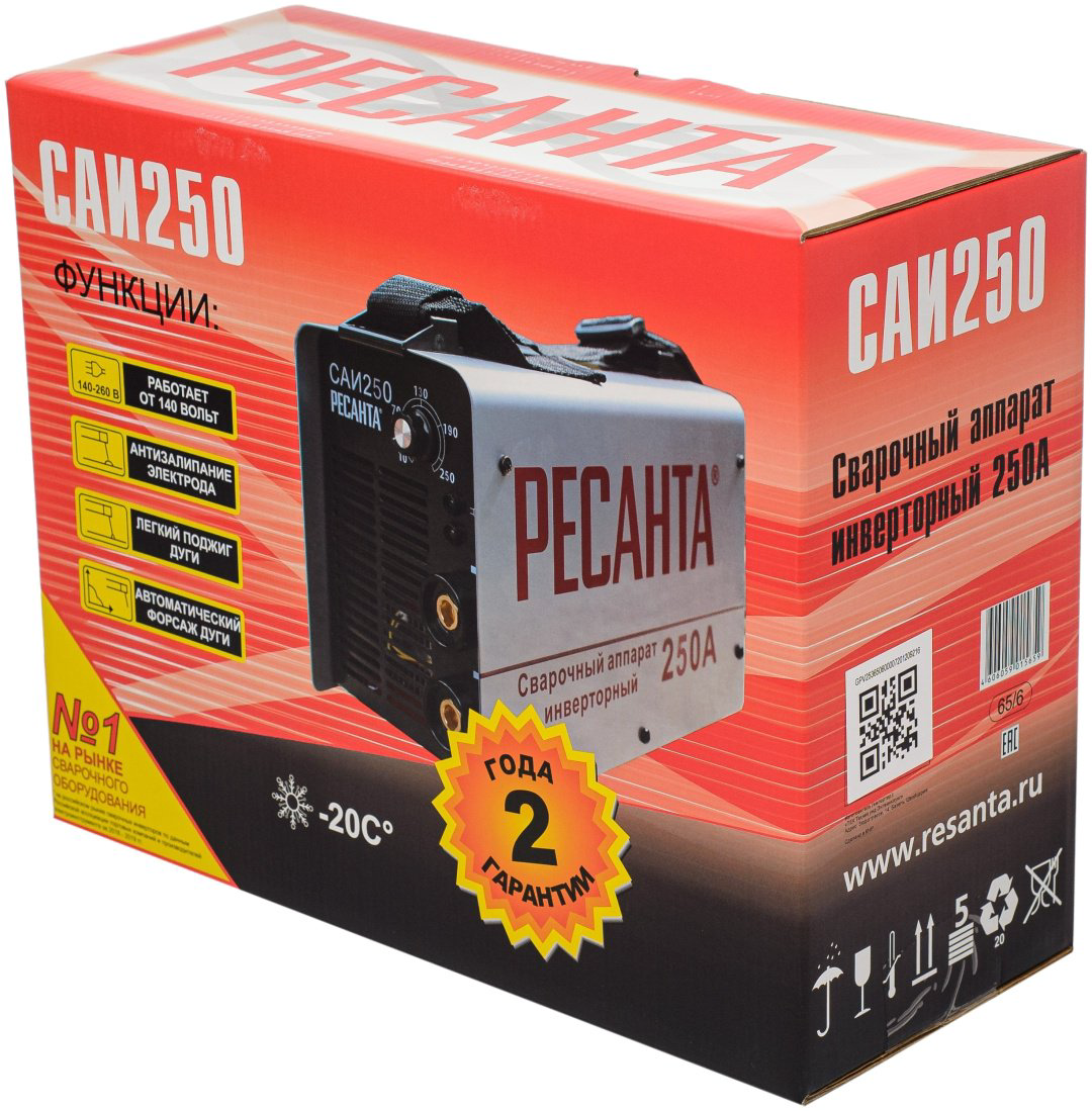 Ресанта сварочный инвертор САИ-250 + кейс (MMA) купить,NaN