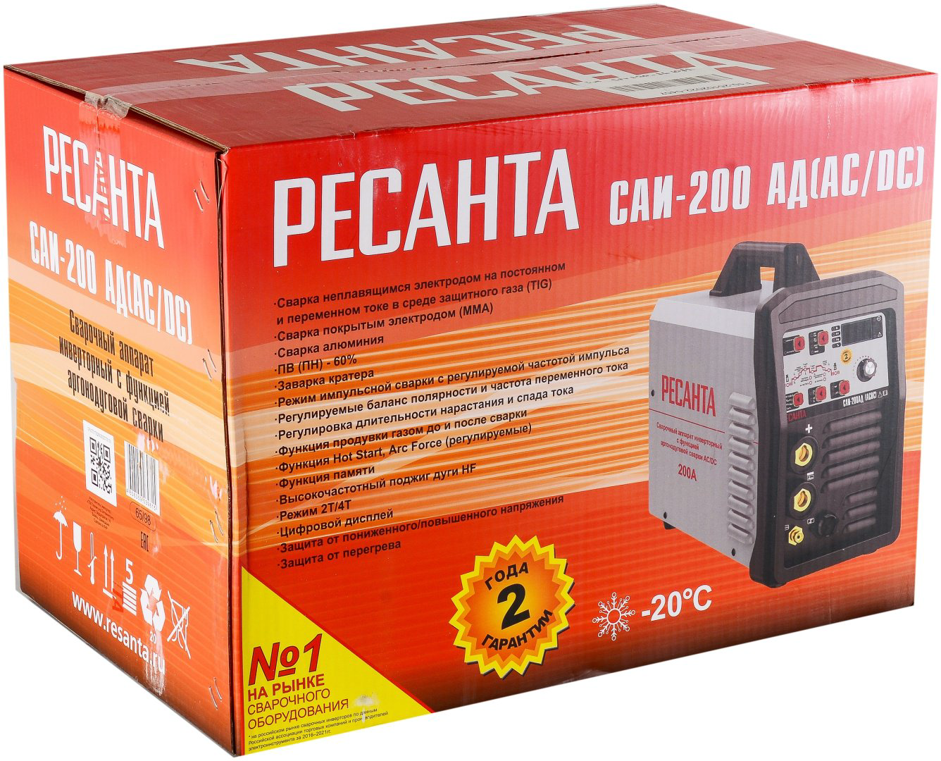Ресанта сварочный инвертор САИ-200АД (АС/DC) (TIG, MMA) купить,302190