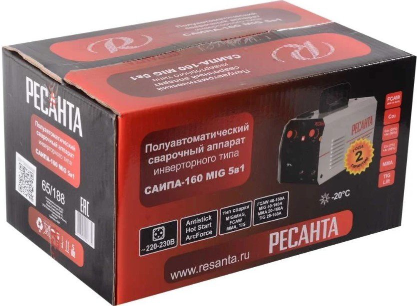 Ресанта сварочный инвертор САИПА-160 MIG 5в1 65/188 (MMA, TIG) купить,NaN