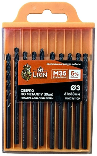 Сверло M-LION спиральное MHD36110P 3 мм, 10 шт.
