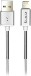 Кабель OLMIO USB 2.0 (M), Lightning (M), 1.2 м, серебристый