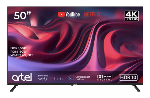 Телевизор Artel 50" A50MQA800 LCD 4K UHD Black 