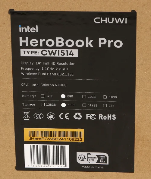 Ноутбук Chuwi HeroBook Pro CWI514 14.1" Grey купить,NaN