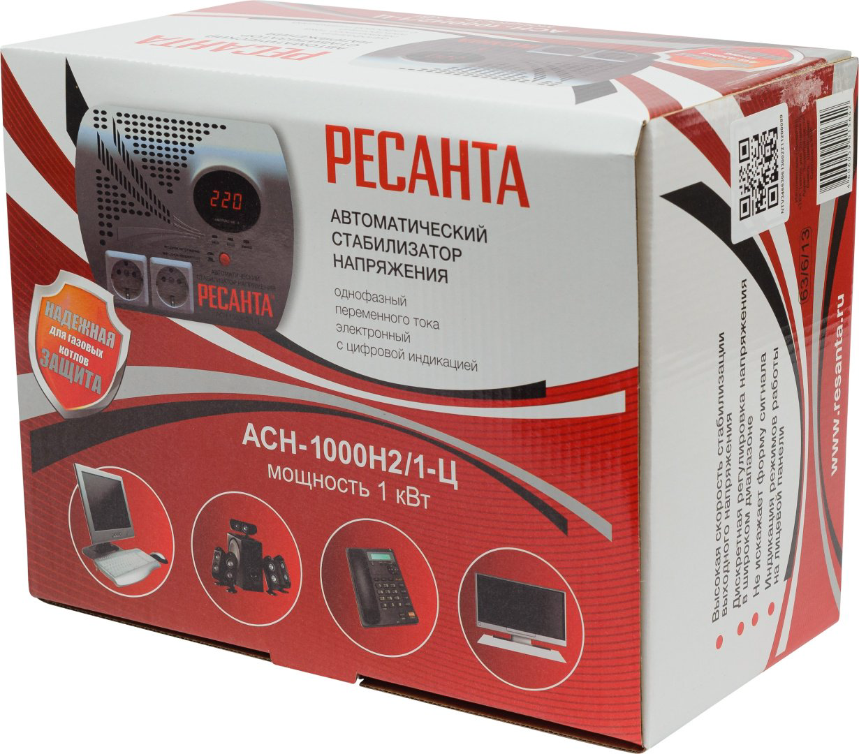 Стабилизатор напряжения Ресанта АСН-1000Н2/1-Ц купить,29890