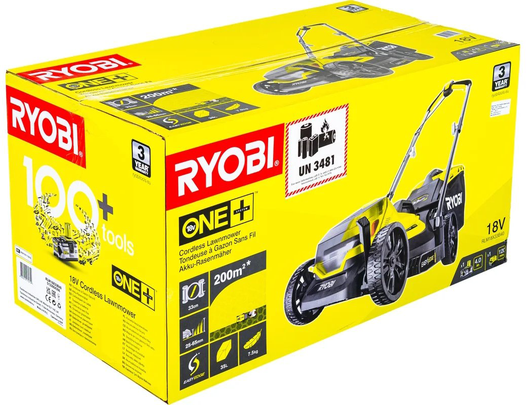 Газонокосилка механическая аккумуляторная RYOBI RLM18X33B40 5133004306 купить,NaN