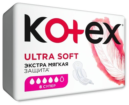 Kotex прокладки Ultra Soft Super 8 шт купить,NaN