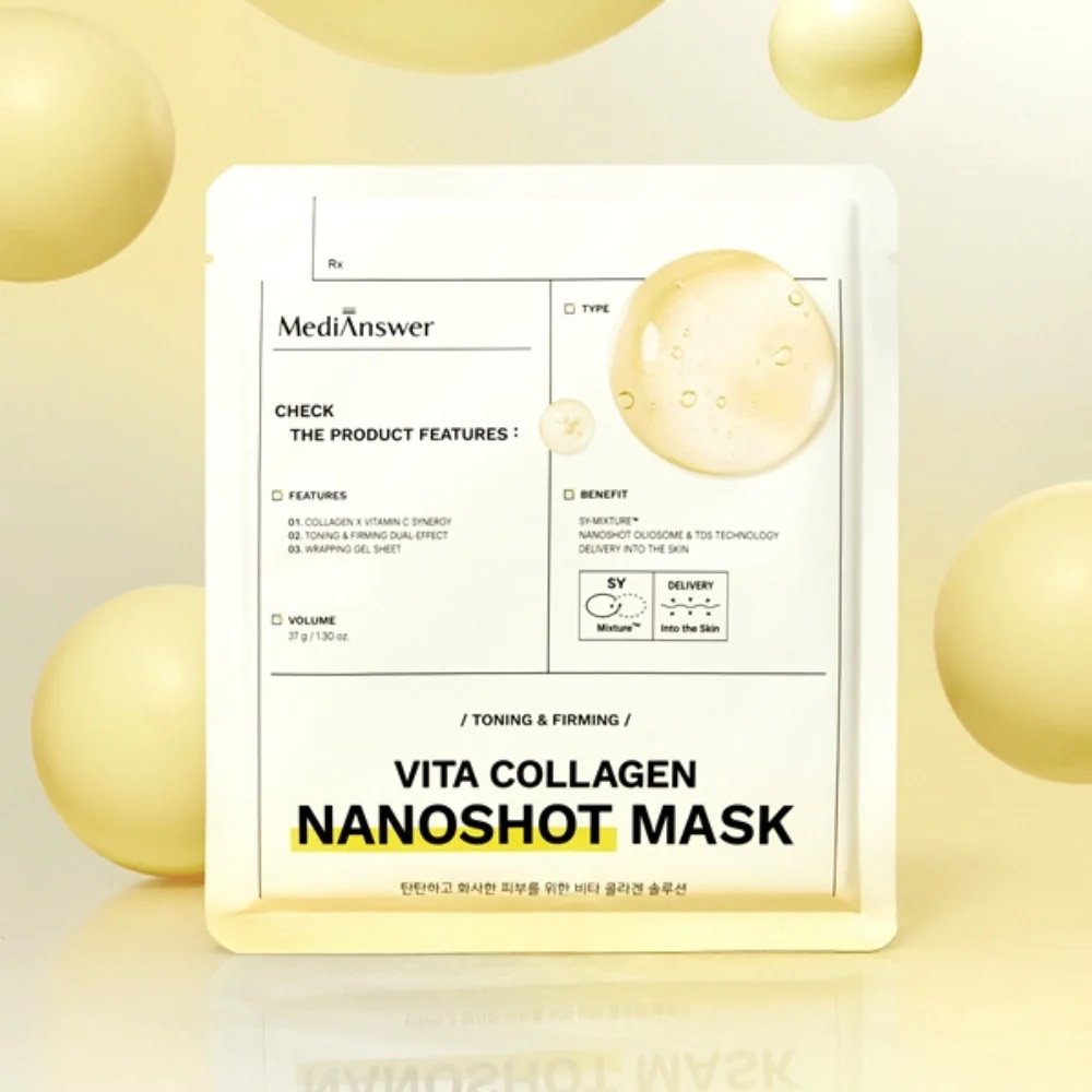 Маска для лица Medianswer гидрогелевая Shot Mask, Vita Collagen 1 шт