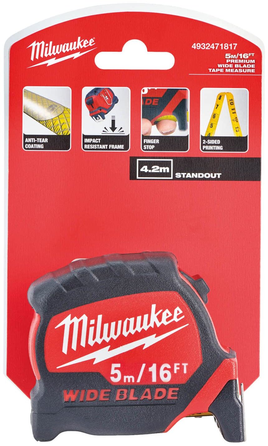 Milwaukee рулетка строительная 4932471817, 5 м х 33 мм купить,NaN
