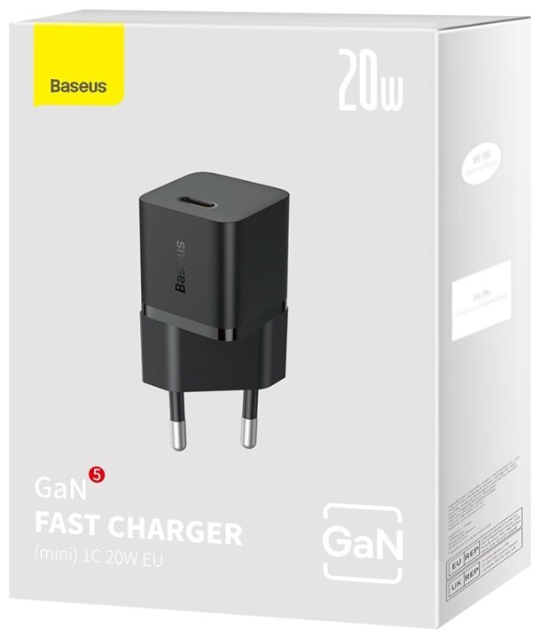 Зарядное устройство Baseus GaN5 (mini) 1C 20W USB Type-C черный - ForteMarket Зарядное устройство Baseus GaN5 (mini) 1C 20W USB Type-C черный купить,0