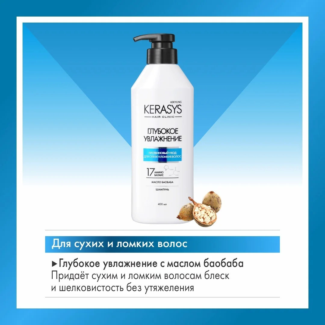 Шампунь KeraSys Hair Clinic 400мл купить,NaN